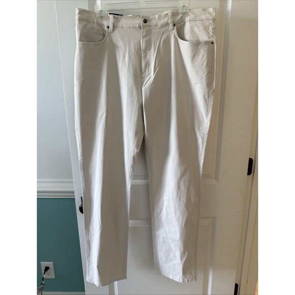 New Men's Footjoy 1857 Sueded Cotton Twill 5 Pocket Pants‎ - Stone - 42/34 FJ - Picture 1 of 4
